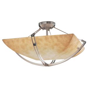 Clouds Semi-Flushbowl with Crossbar-Small by Justice Design Group - Starlight Lighting USA and Canada